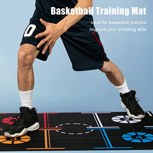 Hosit Estera de Entrenamiento de Pasos de Baloncesto, Estera de Pasos de Baloncesto de Goma Suave Gruesa Antideslizante para Interiores