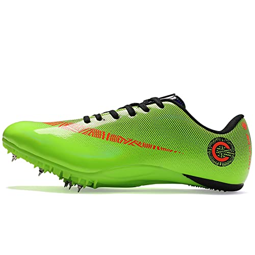 Hozuumo Zapatillas De Atletismo con Clavos, Zapatillas De Pista Y Campo para Hombre, Zapatillas para Carreras De Velocidad (Fluorescente, 41)