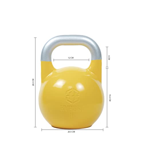 HYPEFIT Kettlebell 16 Kg de Competición | Pesa Rusa Kettlebell de 4 Kg a 32 Kg | Ideal para Fisicoculturismo | Pesas para Crossfit - Entrenamientos de Fuerza Musculatura y Core