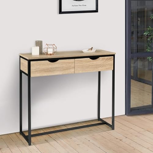 IDMarket - Consola de 2 cajones con diseño industrial