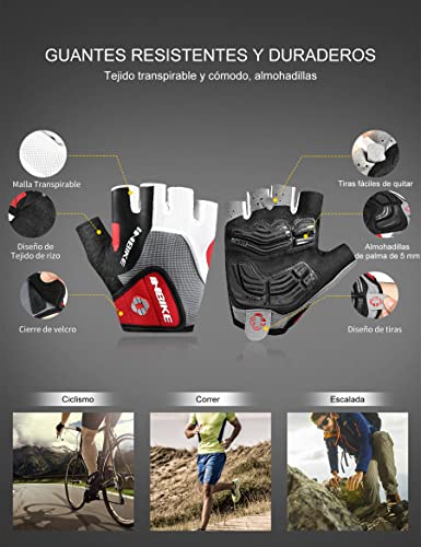 INBIKE Guantes Mtb Hombre Guantes Para Bicicleta Guantes Ciclismo Hombre Verano (Rojo,M)