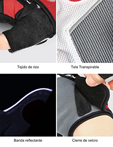 INBIKE Guantes Mtb Hombre Guantes Para Bicicleta Guantes Ciclismo Hombre Verano (Rojo,M)