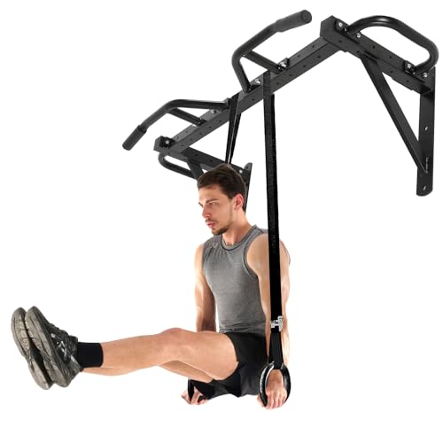 ISE Barra de tracción multifuncional para montaje en pared, distancia ajustable de las manijas de ejercicio, segura/estable carga 200 kg, marco de puerta de barra de tracción pull up Bar SY-1801