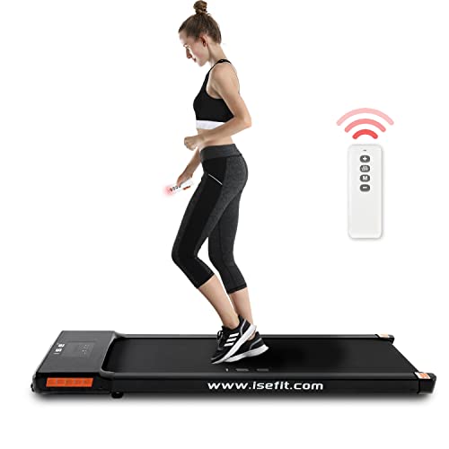 ISE Cinta de Correr eléctrica 1-6 KM/H 500W Motor, Cinta de Correr para Fitness en casa/Oficina, Pantalla LCD y Mando a Distancia, Ultra Delgada y silenciosa, SY-A144