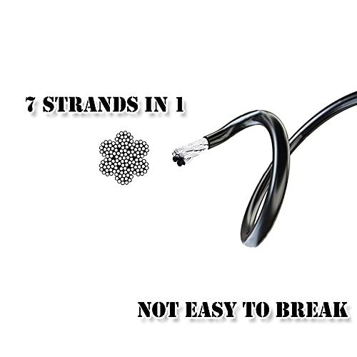 J Bryant Cable de Gimnasio para Fitness, polea de Fitness, Cuerda de Alambre de Acero Resistente de 5 mm de Grosor, para Gimnasio en casa, Accesorios de máquina (Tipo B, 118 Pulgadas)