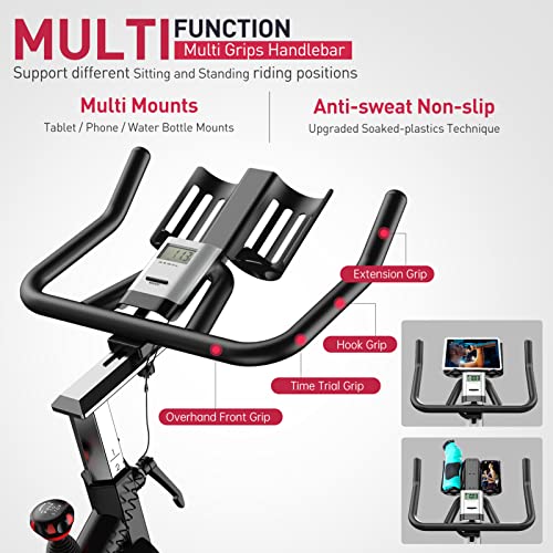 JOROTO X2 Bicicleta Estática con Potente Freno Magnético y Transmisión por Correa, Bicicleta Indoor con Resistencia Continua, Incluida la Pantalla LCD (Pantalla en Km)