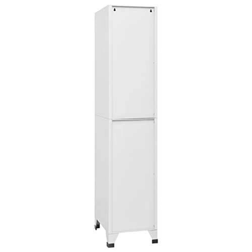 JUNZAI Armario taquilla con 3 Compartimentos, Taquillas Metalicas, Taquillas Vestuario, Taquillas Vestuario, Mueble Almacenaje, Armario Lavadero, 38x45x180 cm