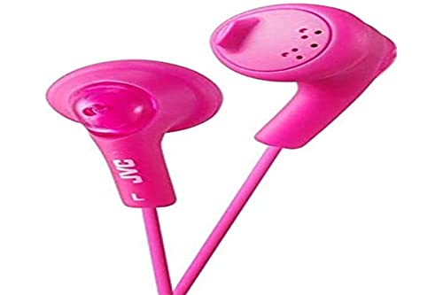 JVC Gumy HA-F160 - Auriculares In Ear con Cable de 1 metro para Android, iPhone, Ordenadores, Portátiles, Consolas y más (Imán de Neodimio, Jack de 3,5 mm, 15 Hz - 20 KHz), Color Rosa