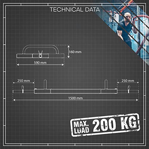 K-Sport: Barra de trampa de 150 cm, con 30 mm, barra hexagonal, barra de tríceps, barra olímpica de hasta 200 kg