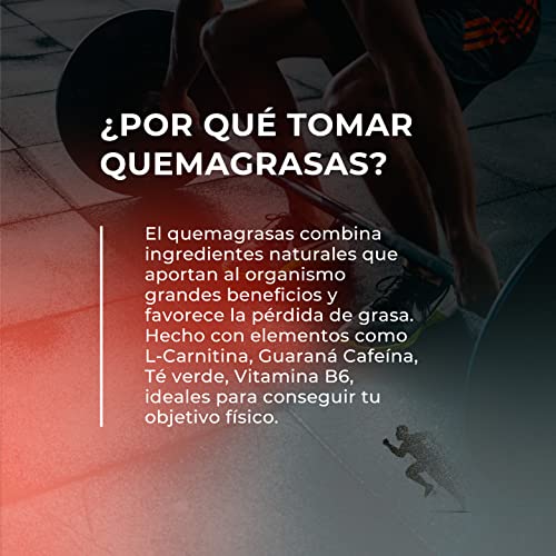 Key Health Life | Quemagrasas Potente | Termogénico para Adelgazar con L-Carnitina, Guaraná, Cafeína, Té Verde y Vitamina B6 | 120 cápsulas | Fat Burner | Pre Entrenamiento