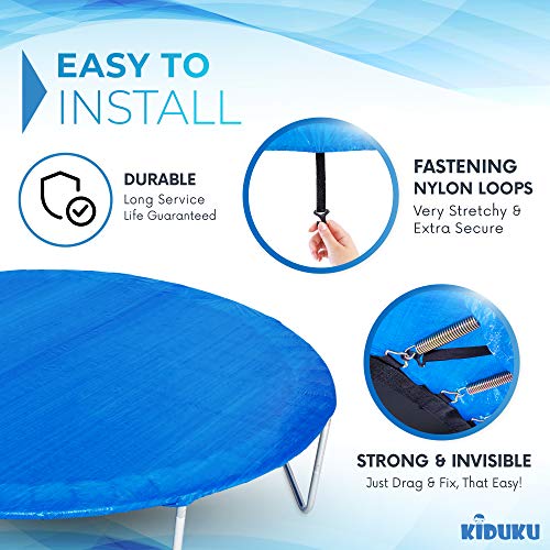 KIDUKU Funda Protectora para Cama Elástica 244-427 cm | Cubierta de Protección para Trampolín | Impermeable, Anti-Desgarros y Resistente a Rayos UVA