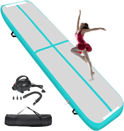 KIKILIVE Colchoneta de Gimnasia, 10CM Colchonetas de Entrenamiento, 3M Colchoneta Inflable Tumbling Gimnasia con Bomba de Aire, Alfombrillas de Entrenamiento para Uso Doméstico/Formación/Gimnasia