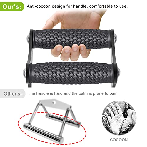 Kipika Mango Doble D Resistente, Accesorio de Cable de Barra en V, Accesorio de Fila para máquina de Cables, Antideslizante y cómodo, Agarre de aleación de Aluminio sólido