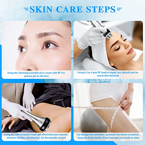 KKTECT 40K Máquina de Adelgazamiento de Belleza 3 en 1 Instrumento de pérdida de Peso por radiofrecuencia Máquina de Adelgazamiento ultrasónica para Abdomen, glúteos y Muslos, Cuidado de la Piel