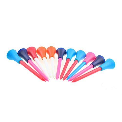 KOFULL 50 PCS Tees de Golf Goma Golf Tees plástico práctica Camiseta de Golf con Cabeza de Goma, Tees de Golf plastico Mixto, 83mm(3-1/4")