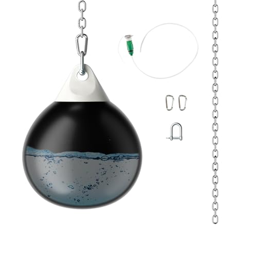 KOMFOTTEU Saco de boxeo de agua, 55 cm, relleno de agua, 80 kg, incluye manguera de agua, cadena de metal y mosquetón, para adultos y jóvenes