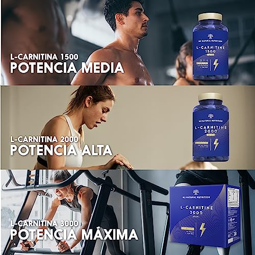 L CARNITINA 100% Natural 2000 mg. Suplementos Deportivos. 120 Cápsulas 60 días, L-Carnitina Preentreno Gimnasio. Mejora Energía, Resistencia y Rendimiento. Sin Azúcar. CE. N2 Natural Nutrition