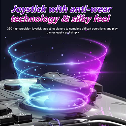 Laazii Mando para PS4, Inalámbrico Mando PS4 Controlador con Barra de Luz/Doble Vibración/6 Axis Gyro, Batería de 800mAh, Transparente Gamepad Game Mandos Games Accesorios para PS4/Slim/Pro