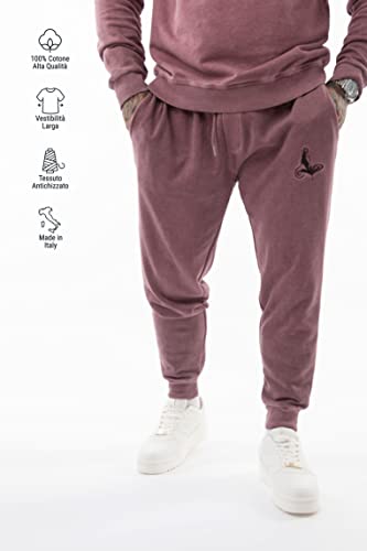 LAVENZO - Pantalones Chándal Hombre 100% Algodón, Tracksuit Pantalón Elegante, Ropa Casual Tamaño más Chándales Deportivos Vintage Niño, Idea de Regalo Cumpleaños, rojo, XXXXXL