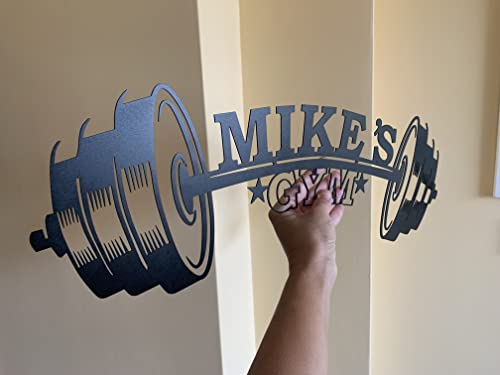 Letrero metálico de gimnasio con el nombre personalizado, Placa de casa, Entrenamiento físico, Arte de la pared, Gimnasio de papá, Sala de entrenamiento, Decoración de sala de fitness Home Gym Fitness