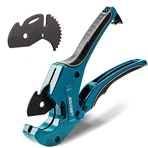 Libraton Cortador de PVC Cortador de Tubos Tipo Trinquete Cortador de tubos de plástico PPR/PE/PVC, 42 mm (1 – 2/3) para Herramientas de Electricista y Carpintería