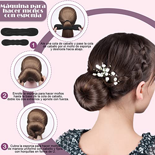 Lictin Accesorios de Peinado Kit Set para Mujeres-70 PCS Set de Diseño de Cabello (Negro)
