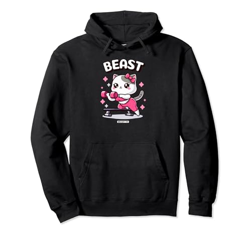 Lindo gato Entrenamiento Cool Beast Mujer Fitness Gimnasio Entrenamiento Sudadera con Capucha
