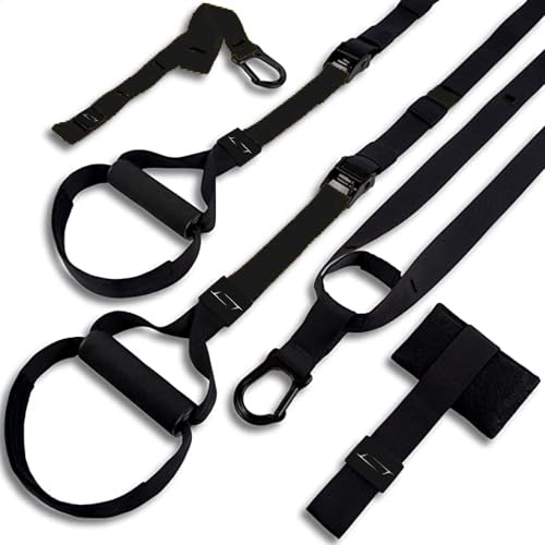 LISTHEN Correas Multifuncionales Ajustables, Entrenamiento en Suspensión desde Casa, Equipo para Calistenia, Fitness, Crossfit, Adecuado para Flexiones y Entrenamiento de Brazos en Suspensión