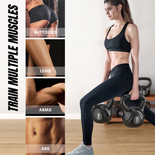 MAGIC SELECT Pesa Rusa de 14kg. Pesa Kettlebell de Hormigón con Mango Ergonómico. Mancuerna Kettlebell para Entrenamiento Muscular en Casa y Gimnasio.