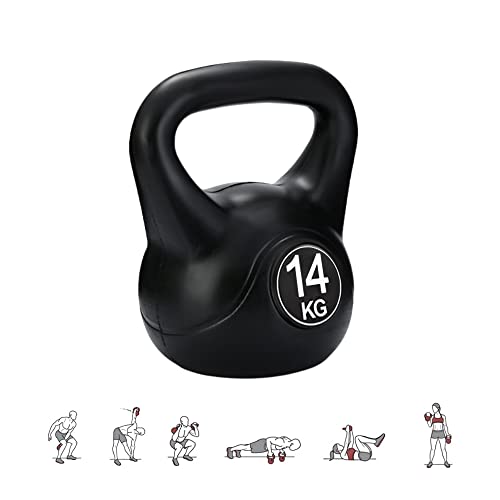 MAGIC SELECT Pesa Rusa de 14kg. Pesa Kettlebell de Hormigón con Mango Ergonómico. Mancuerna Kettlebell para Entrenamiento Muscular en Casa y Gimnasio.