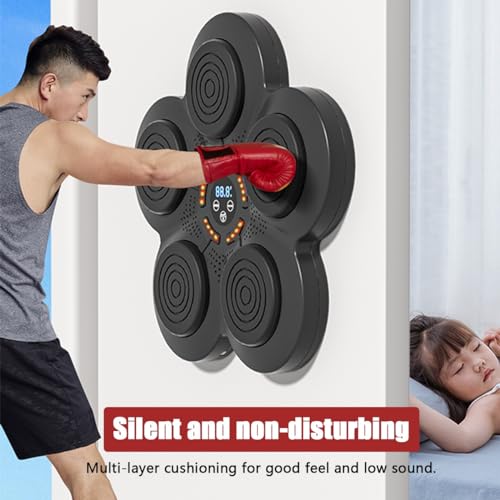 MáQuina De Boxeo con MúSica Bluetooth Inteligente Equipo De Boxeo Montado En La Pared Padena De PerforacióN De Entrenamiento De Boxeo De Bluetooth para Ejercicio En Casa Regalo Divertido (Color : Box