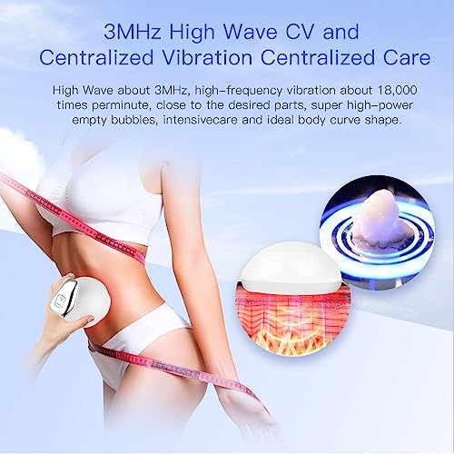 Máquina de Cavitación 5 en 1 - RF EMS para Esculpir el Cuerpo con Vibración, Luz Roja/Azul/Púrpura, Diseño Impermeable, y 3 Modos para Reafirmar la Piel Moldear el Cuerpo