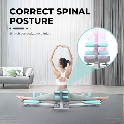 𝗠𝗮́𝗾𝘂𝗶𝗻𝗮 𝗱𝗲 𝗘𝘀𝘁𝗶𝗿𝗮𝗺𝗶𝗲𝗻𝘁𝗼 Piernas. Máquina de Extensión Piernas con Asiento Acolchado y Respaldo para Mejora de Flexibilidad Muscular. Extensor de Piernas de Entrenamiento en Casa