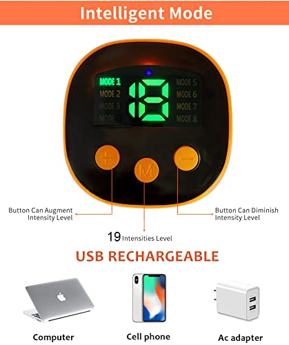 Masajeador de Pies, Eléctrico EMS para Maseajor de Pies, EMS Foot Massager, con 8 Modos y 19 Engranajesr, Masaje de Piernas Portátil, para Aliviar Dolor Cansadas Mejorar la Circulación Sanguínea
