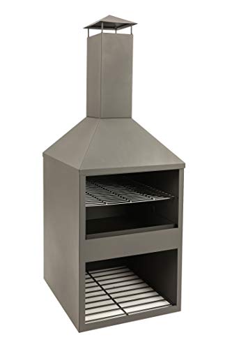 MaxxGarden Chimenea de jardín Exterior Helios - Estufa de Patio - con Almacenamiento de leña - para Relajarse - 118 x 45 cm - Negro