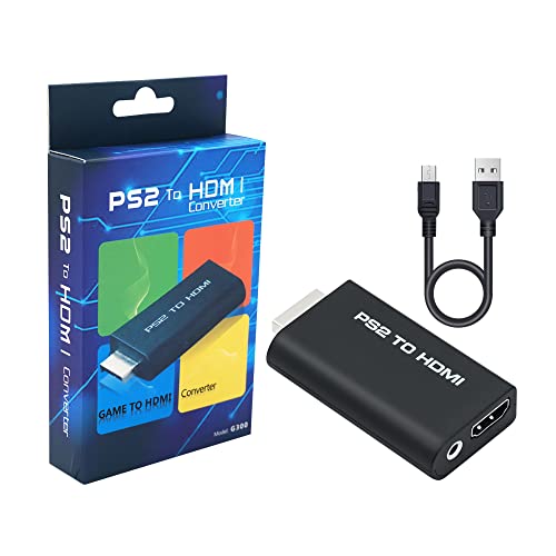 Mcbazel Adaptador de Audio y Video Convertidor PS2 a HDMI con Salida de Audio de 3.5 mm para HDTV HDMI Monitor