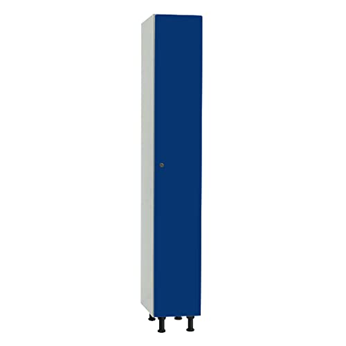 Megablok Taquillas Melamina Desmontada 1 Puerta Azul y 1 Cuerpo Blanco. Dim: 1800 mm + 150 mm Patas x 308 mm x 500 mm