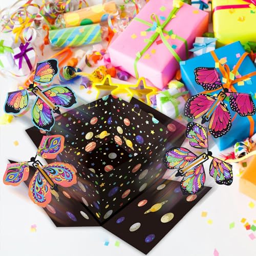 MHDUYEG Caja De Regalo Sorpresa, Cajas Sorpresa Caja Sorpresa Mariposas Voladoras Caja De Explosión Emergente Caja de Sorpresa Creativo de Regalo con Mariposas Caja Sorpresa Explosiva
