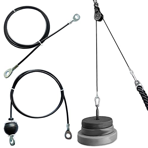 Mi Metty Cable de repuesto para gimnasio de fitness, polea gruesa de 5 mm, cuerda de alambre de acero resistente (cable A, 59 pulgadas)