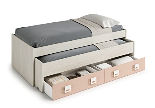 Miroytengo Pack Completo de Muebles para Habitación Infantil o Dormitorio Juvenil en Color Rosa (Somieres Incluidos)