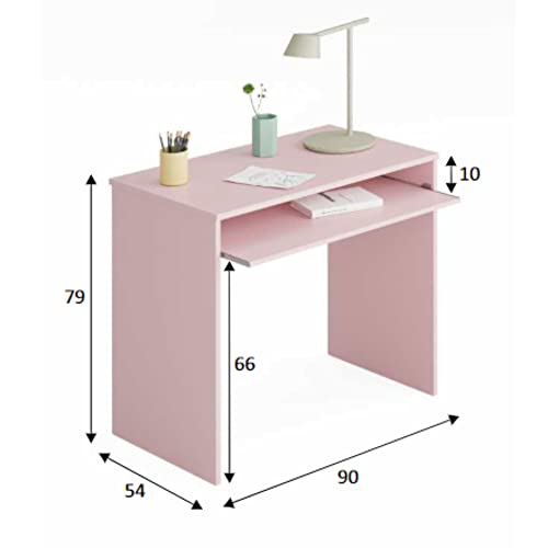 Miroytengo Pack Muebles Estudio Juvenil Infantil I-Joy en Color Rosa Habitación Dormitorio con Estilo Moderno (Escritorio + estantería)