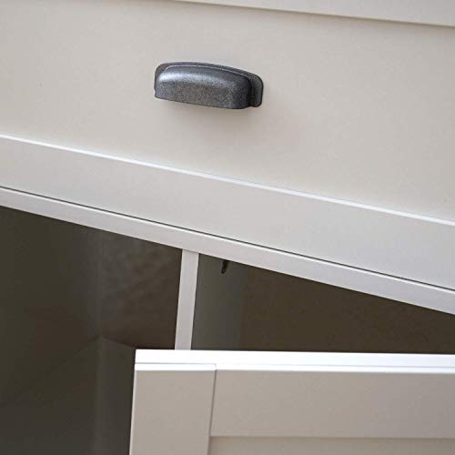 MUEBLES PITARCH Toscana Mueble de Baño, Aglomerado de partículas y melamina de Alta Densidad, Blanco Alto Brillo/Roble Cambrian, 92x82x47 cm