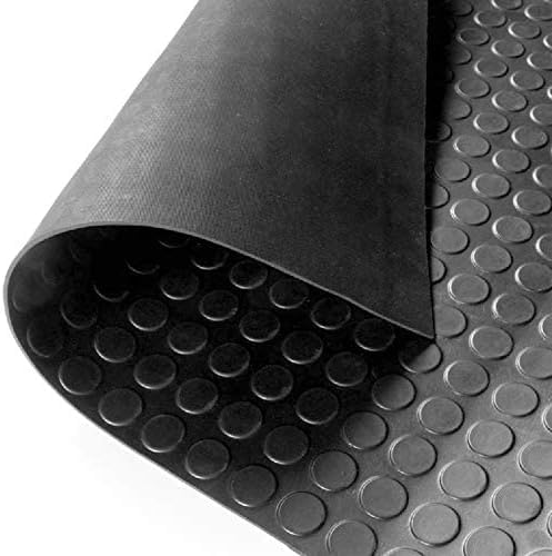 Mugar- Suelo Antidelizante Negro de Caucho de 1,5 Milímetros- Recubrimiento de Suelo para Gimnasios, Talleres, Base para Electrodomésticos y Mucho Más (1,5 x 3 Metros)