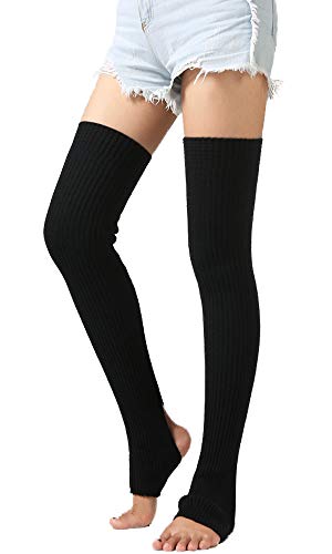 Nanxson Calentadores de Piernas para Mujer Calentador de Piernas para Fiestas de Los Años 80 Deportes de Baile Yoga TTW0072 (negro)