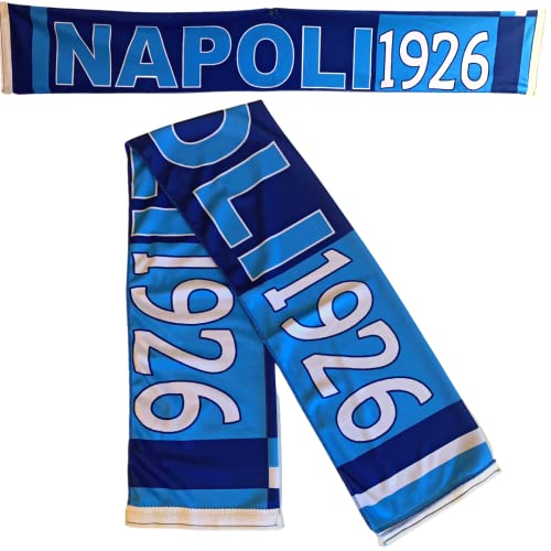 NARAMAKI® Bandera y bufanda del Nápoles - Bandera de 90 x 150 cm con trabilla para barra + bufanda 20 x 120 cm Nápoles - Tifoseria Campeonato de Fútbol (Bandera de 60 cm + Bufanda Nápoles)