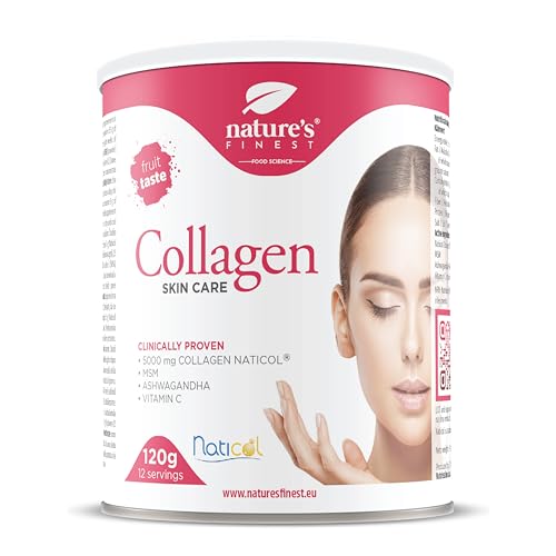 Nature's Finest by Nutrisslim Colágeno SkinCare con Naticol®, MSM, Ashwagandha y Vitamina C | Colageno marino hidrolizado puro en polvo | Vitaminas para el cabello, piel y uñas | Para mujer y hombre
