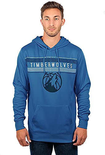 NBA - Sudadera de hombre con capucha de forro polar, color del logotipo del equipo - GHM1461F-MT-Small, S, Azul Midnight
