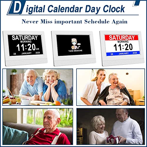 NIOKE Reloj Calendario con Fecha, día y Hora | Reloj Alzheimer | Reloj Tercera Edad [Clase de eficiencia energética A+++]