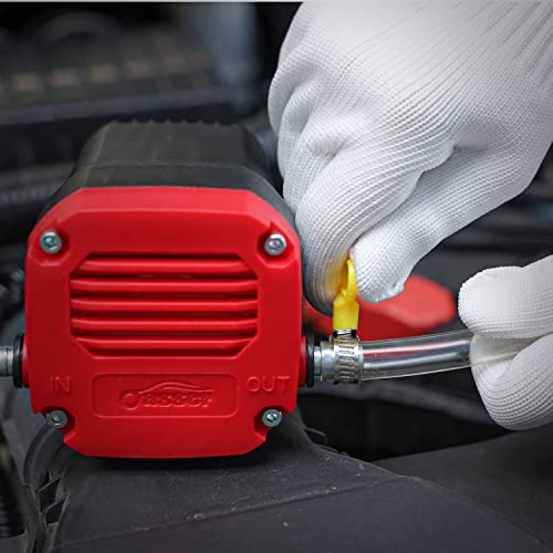 oasser Bomba Extractora de Aceite DC 12V 80W Extractores de Fluidos Bomba de Transferencia de Combustible y Aceite para Auto, Moto, Quad OP1 Rojo