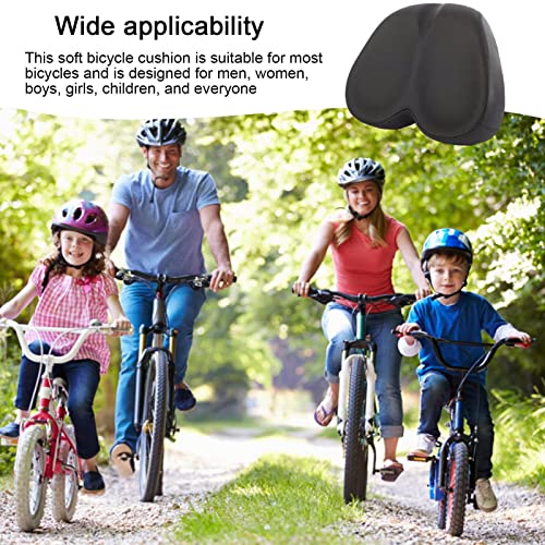 Odavom Asiento de Bicicleta,Sillín de Bicicleta Ancho,Sillín Suave para Hombres y Mujeres,cómodo Asiento de Ciclo de Ejercicio,cojín Acolchado,se Adapta a Bicicletas estacionarias,Spinning,Negro
